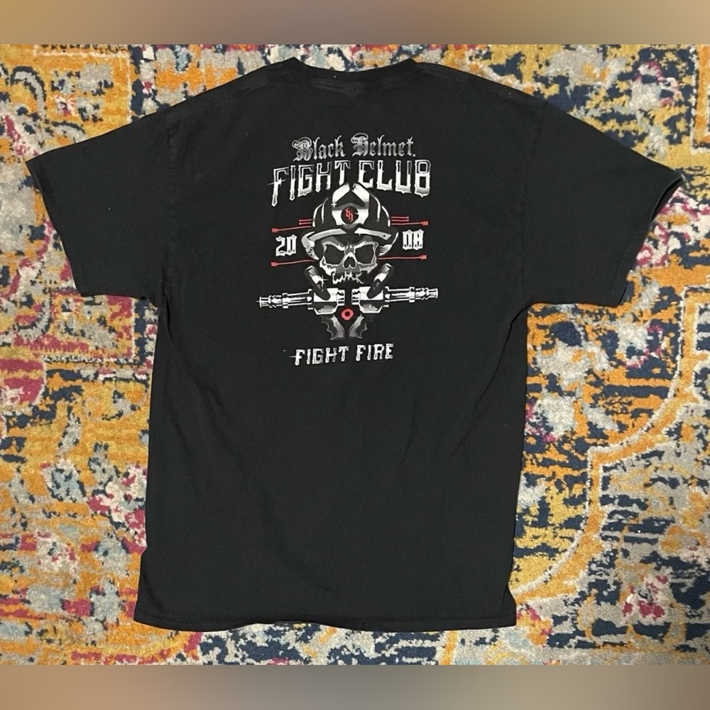 Black Helmet Firefighter Fight Club Tee